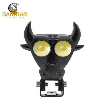 สีดํา Bull Horn การ์ตูน สีขาว เหลือง มอเตอร์ไซค์ สปอตไลท์