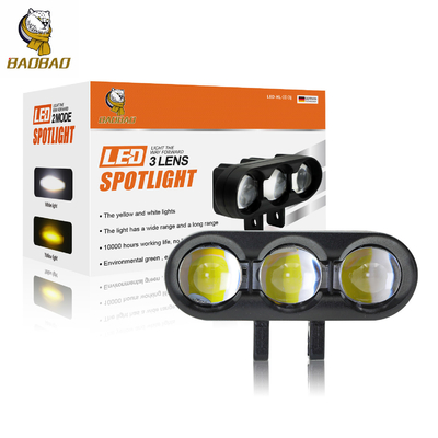 มอเตอร์ไซค์ สีเหลือง สีขาว โปรเจคเตอร์แสง LED ปรับปรุงแสงสว่าง