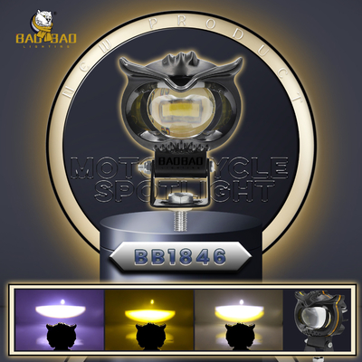 80V Owl Design สีขาวเหลือง แอคริลิกแหวน มอเตอร์ไซค์ ไฟสโปต LED