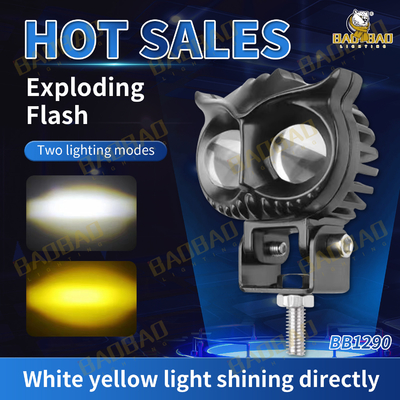 2 LED Owl สีเหลือง ขาว แฟลช สี MINI โปรเจคเตอร์ ไฟสําหรับจักรยานยนต์