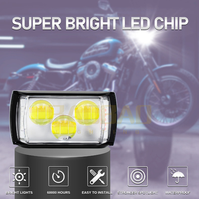 80V 3 กลีบโลหะ 2 สี แสงสว่างแดง ฟ้า มอเตอร์ไซเคิล ไฟฉายแสง LED