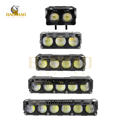 อลูมิเนียมเต็ม ขาวเหลือง แฟลชสองสี 2 ตา 3 ตา ไฟหน้า LED สําหรับจักรยานยนต์