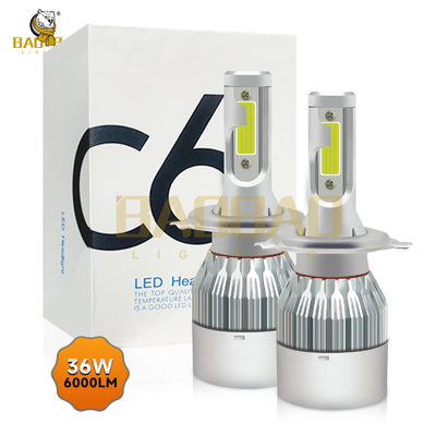 C6 H4 สีขาวและเหลือง สีสอง 18 วัตต์ เหล็ก โลหะ ไฟหน้ารถ หลอดไฟอะไหล่รถยนต์